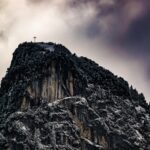 Low Angle Photography of Cross on Top of Mountain